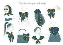 Load image into Gallery viewer, Velocitas et Fortuna Silk Scarf